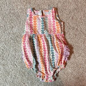 Ruffle Butts Colorful Heart Romper